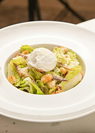 restaurant la croix d'or burrata légumes de saison 